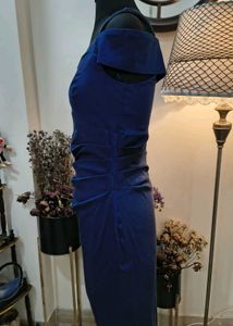 Elegant Royal Blue Ruched Dress