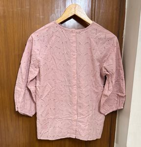 Filanto Eyelet Embroidered Pink Top