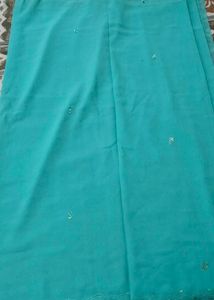 Stunning Teal Saree with Embellishments