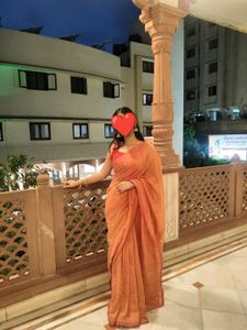 Elegant peach Saree