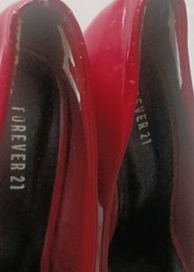 Chic Red Patent Block Heels