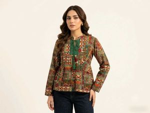 Boho Print Tassel Neck Tunic Top