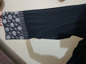 Embroidered Black Kurta