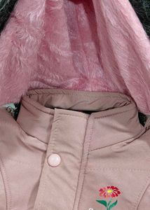 Pink Fur Hooded Jacket for Girls