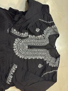 Black Chikankari Kurta