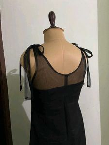 Chic Black Mesh Detail Dress