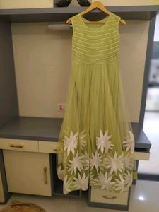 Elegant Lime Green Ethnic Gown