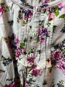 Floral Print Button-Up Blouse