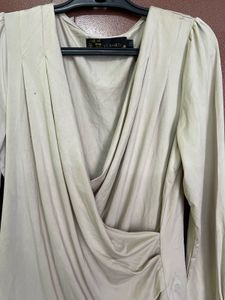 Elegant Draped Long Sleeve Top