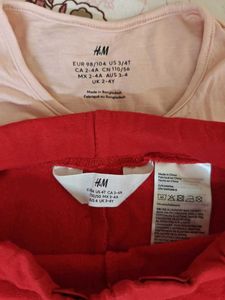 H&amp;M Cute Peach &amp; Red Leggings Set
