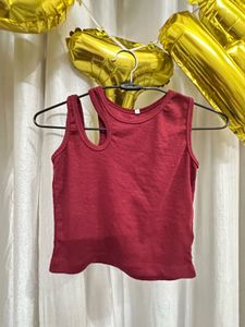 Red Asymmetrical Tank Top