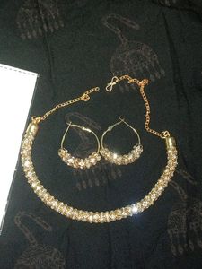 gold plate stone necklace🔥