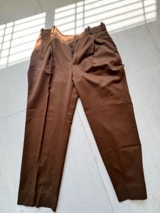 Classic Brown Pleated Trousers