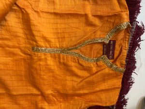 Orange Kurta Set with Dupatta