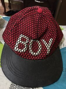 Red & Black 'BOY' Cap