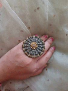 Statement Brass big size Floral Ring