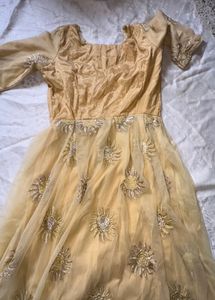 Elegant Gold Embroidered Gown