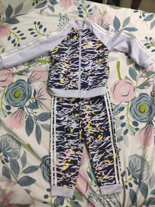 Adidas Infant Floral Zebra Print Tracksuit Set