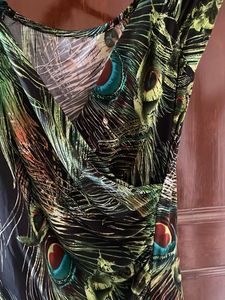 Stunning Peacock Print Wrap Dress