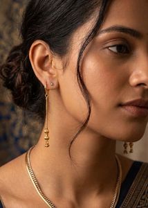 Elegant Gold Tone Dangle Earrings