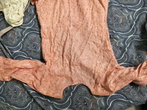 Peach Embroidered Kurta