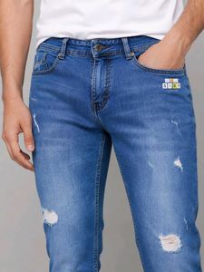 Men's Ripped Blue Jeans