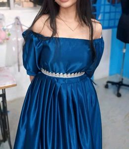 Stunning Teal Off-Shoulder Gown