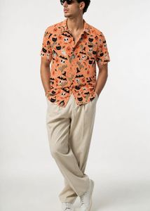 Men's Halloween Themed Button-Down Shirt