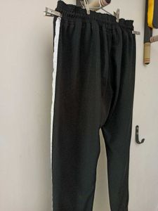 2psc Premium Unisex Black Mesh-Panel Track Pants