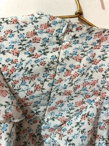 Floral Smocked Pearl Detail Dress