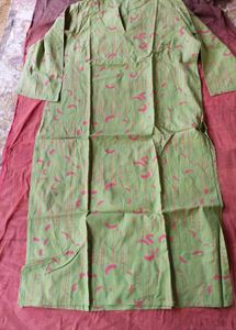 Green Kurta with Pink Print