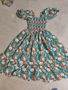 Floral Print Smocked Midi Dress