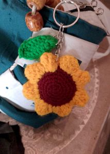 Crochet Sunflower Keychain