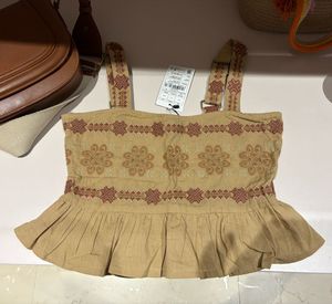 Bombay Paisley Tan boho Top