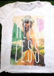🔥SALE🔥Only Brand White Printed T Shirt L Size