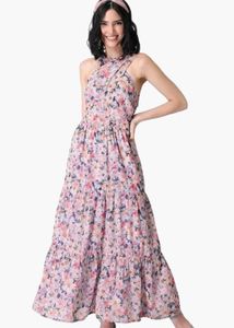 Faballey Floral Sleeveless Maxi Dress
