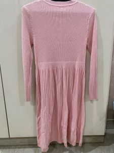 Pretty Pink Woollen Midi Dress