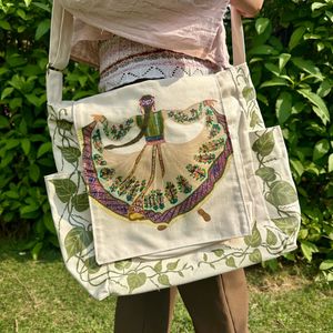 Brand new Hanpainted Tote Bag with Folk Dancer