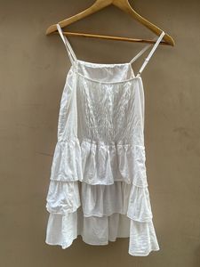 White Tiered Mini Dress