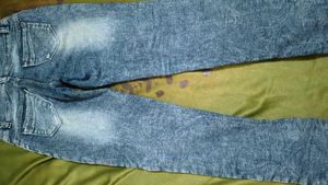 Blue Denim Jeans with Unique Side Detailing