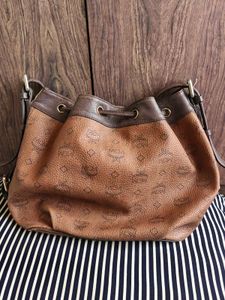 MCM Monogram Drawstring Bucket Bag