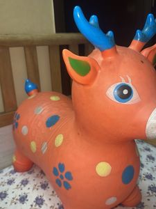 Orange Reindeer Bouncy Hopper Toy