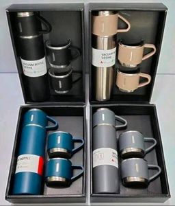 Flask Set with  Steel Cups Combo 500ml - Keeps HO