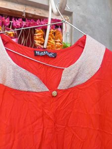 red cotton kurti