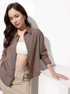 ROADSTER Women Textured Oversized Pure Cotton Casu