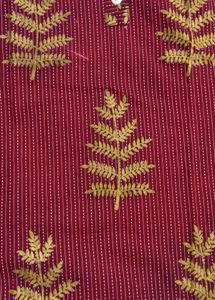 Maroon Kurta with Gold Leaf Print