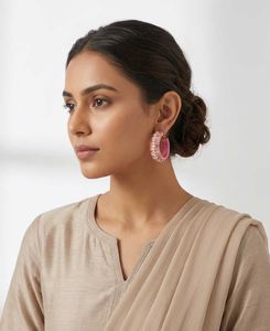 💟 Statement Pink Beaded Hoops: The Ultimate "It-G
