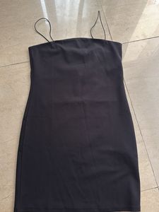 Sleek Black Spaghetti Strap Mini Dress