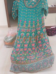 Beautiful Teal Floral Print maxi