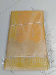 Elegant light yellow pink saree...